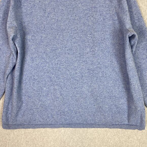 Lands' End Sweater Womens 2X (20W-22W) Blue Speckled 100% Cashmere Crewneck - Picture 3 of 10
